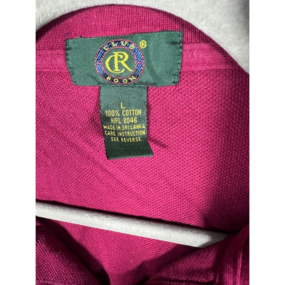 Club Room Men’s Polo Shirt Burgundy Short Sleeve Casual Cotton Classic FitSize L - Picture 5 of 6